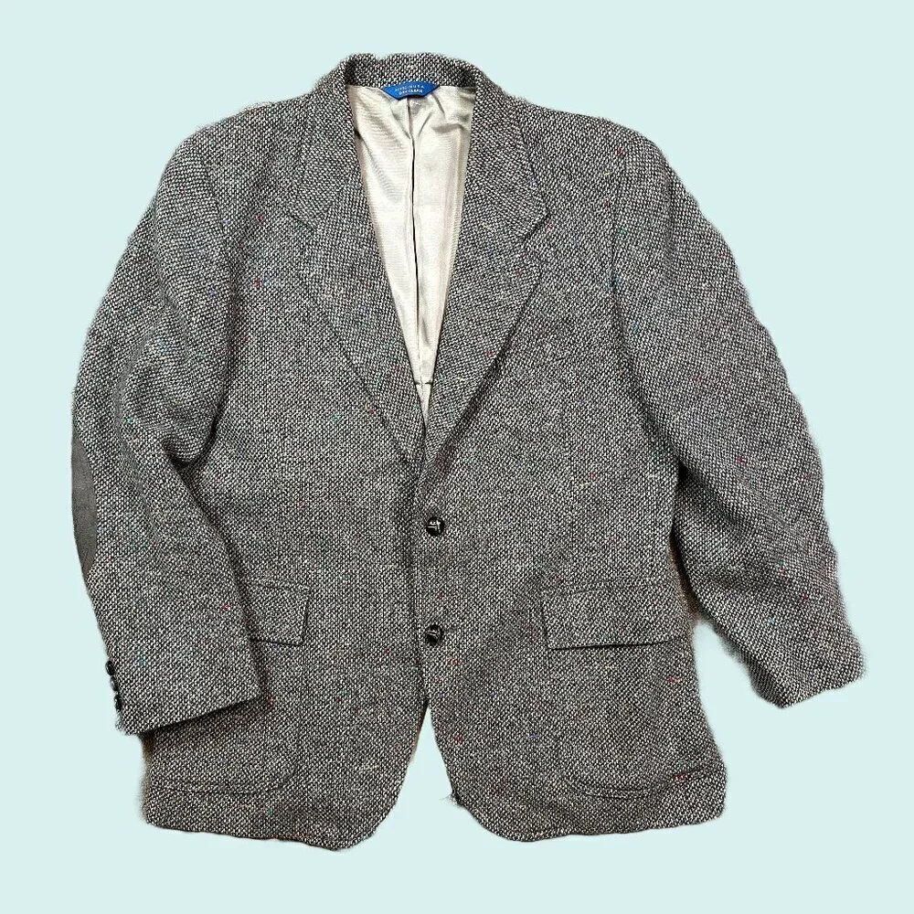 Pendleton Vintage Tweed Elbow Patch Men's Sport Coat Blazer Jacket 42 Regular